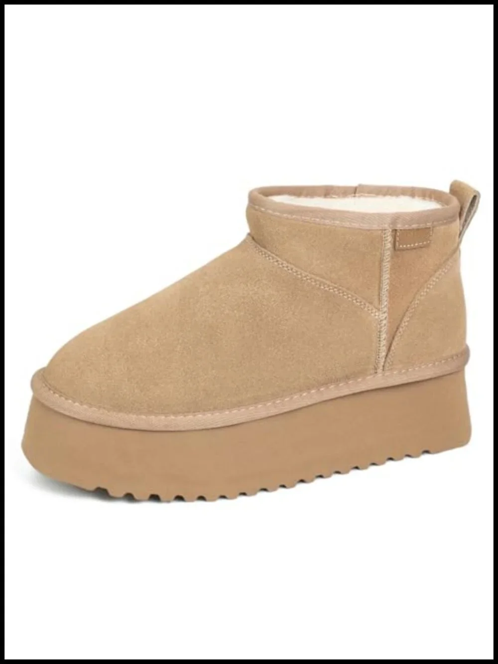 Genuine Suede Platform Snow Boots with Faux Fur Lining & Wool Insole, Women's